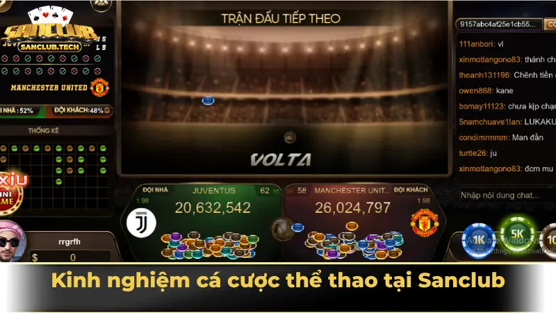 Sảnh cá cược thể thao Sanclub hiện đại, kịch tính và đáng trải nghiệm nhất 2025 4 Kinh nghiệm cá cược thể thao tại Sanclub