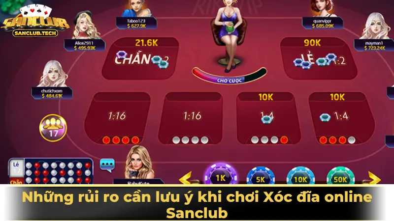 Xóc đĩa online Sanclub: Trò chơi dân gian lên ngôi trong kỷ nguyên số 4 Những rủi ro cần lưu ý khi chơi Xóc đĩa online Sanclub